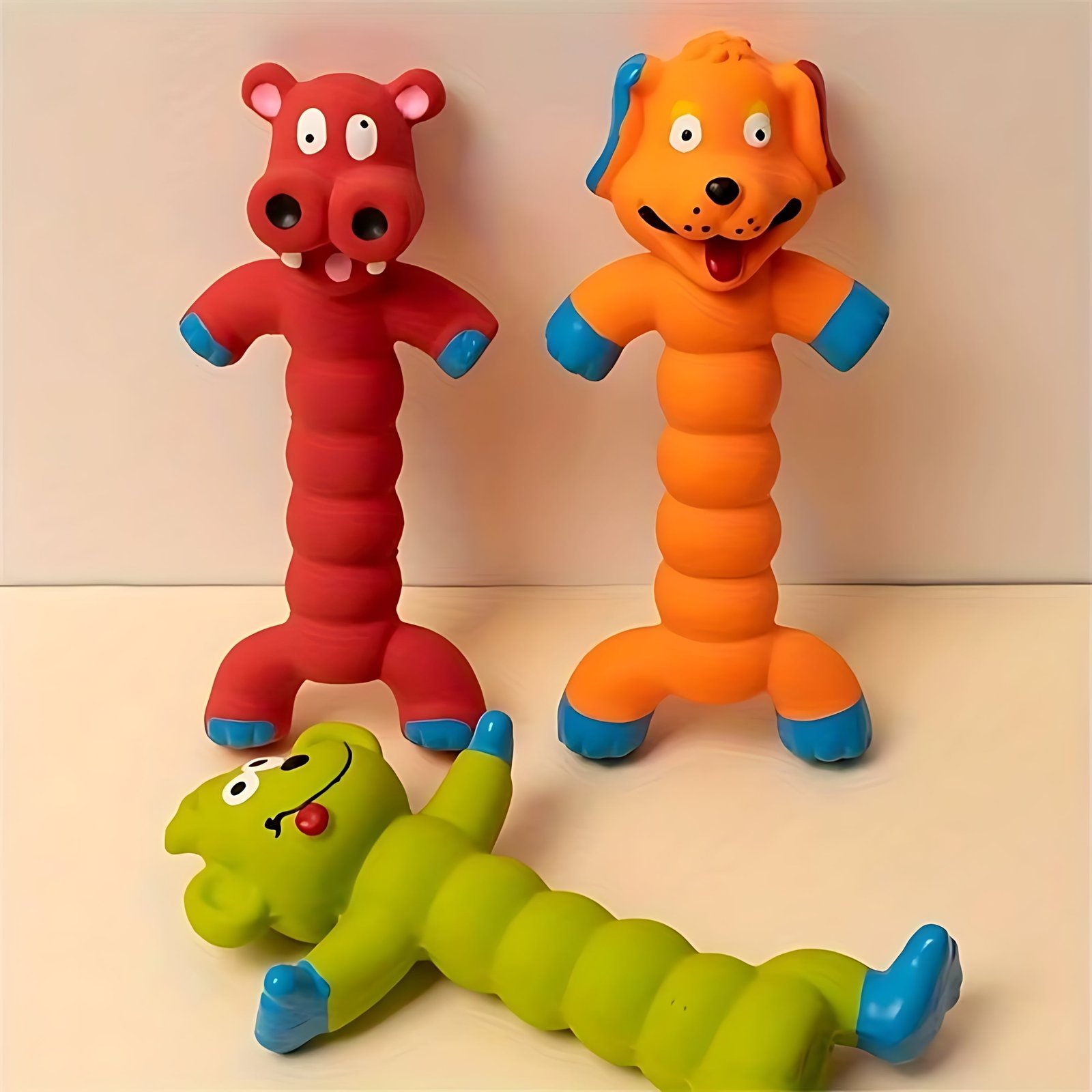 Durable Latex Squeaky Dog Toy – Interactive Chew Toy for Puppies & Small Dogs - Image 4